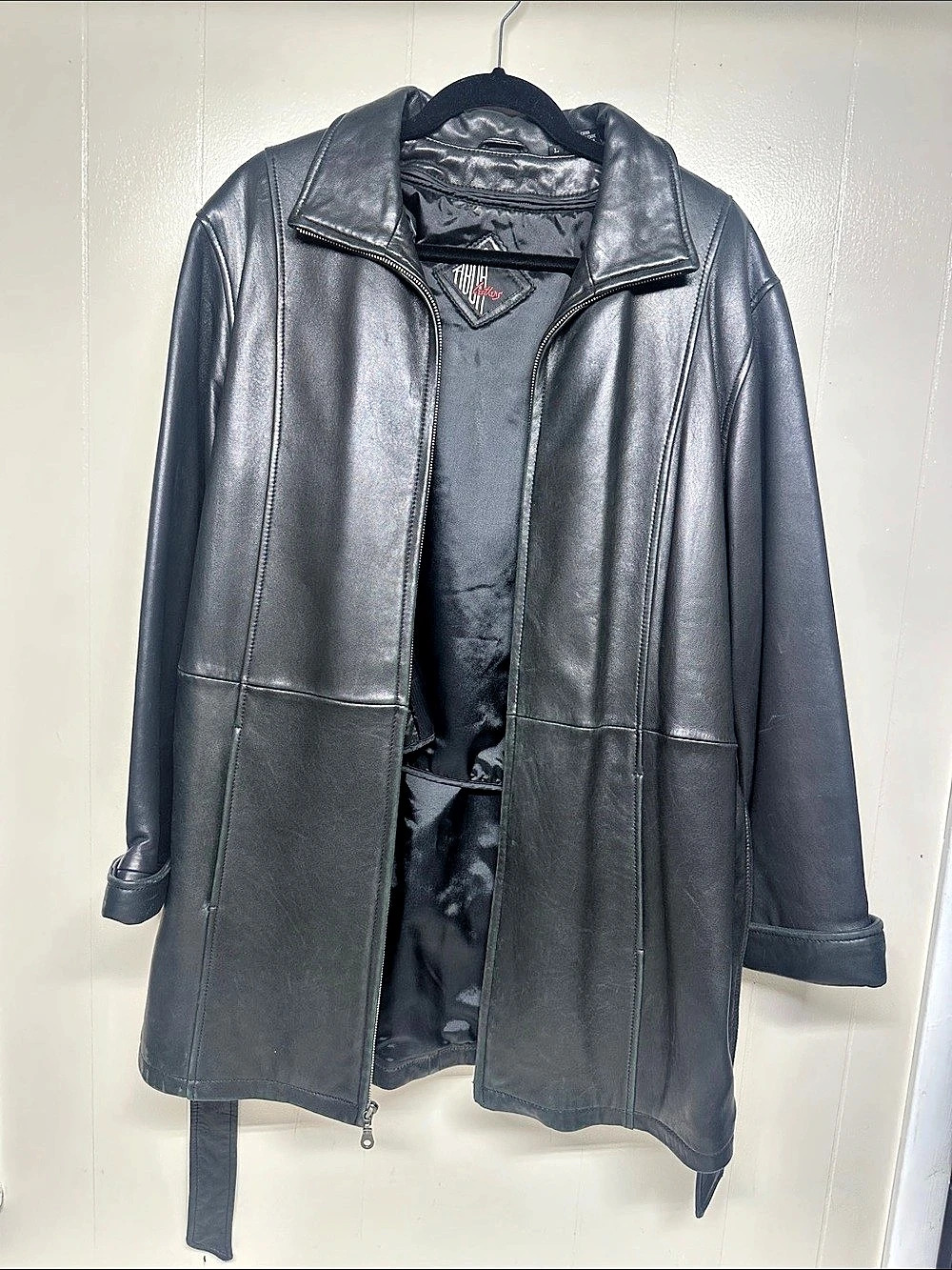 Tibor soft Leather Coat Black Size Large